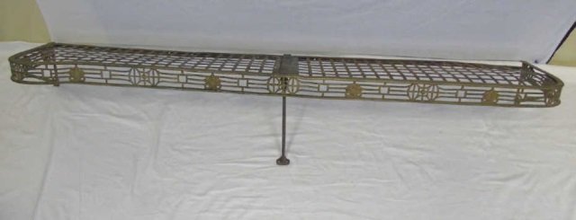 Antique Vintage Iron Wall Shelf: Antique Vintage Iron Wall Shelf. 64" W x 12" D. solid brass train shelf