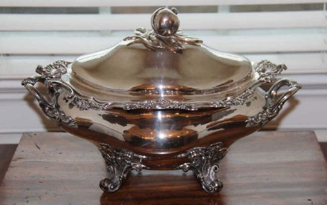 Large Antique Silver Plate Figural Tureen (1 of 5)
