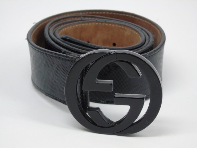 Men's Black Gucci G Pattern Belt (1 of 3)