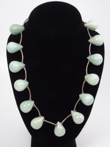 Vintage Amazonite Teardrop Beaded Necklace (1 of 2)