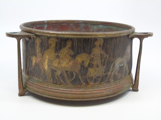 Antique Roman Gladiator Motif Planter Pot (1 of 4)