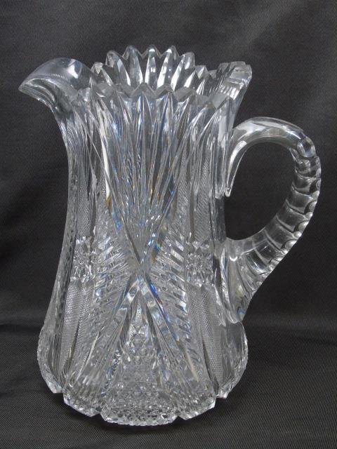 Antique 19th C American Brilliant Crystal Pitcher (1 of 3)