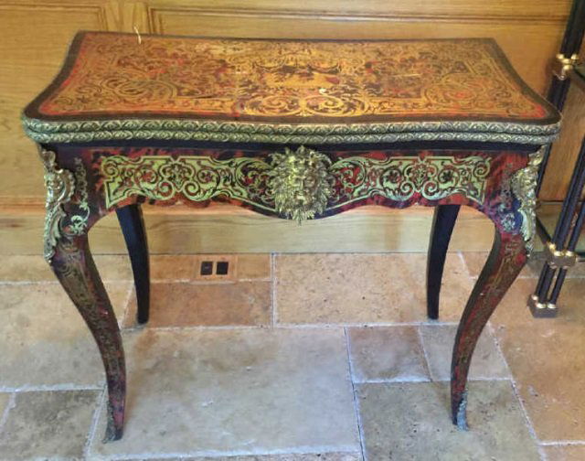 Antique 19th C French Boulle Style Card Table (1 of 10)