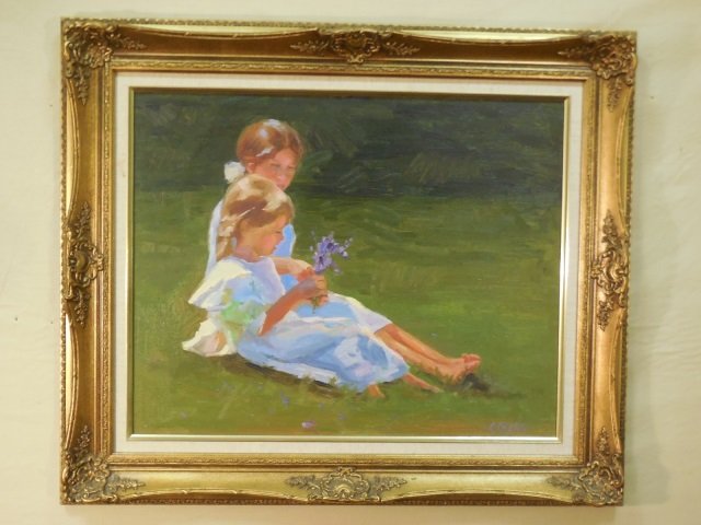 Oil Portrait of Two Girls (1 of 3)