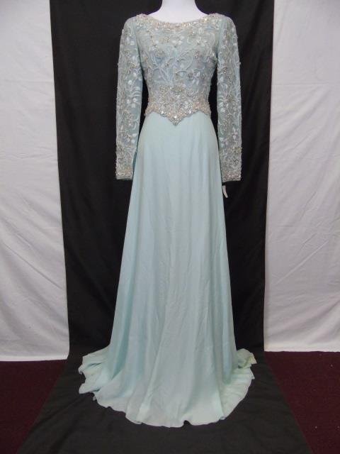 Mary McFadden Evening Gown Beaded Bodice Sz 2 (1 of 5)