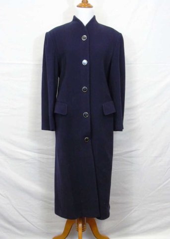 Navy Wool & Cashmere Coat Size 6 (1 of 4)
