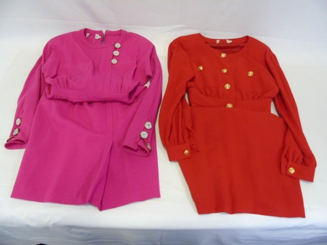 2 Vintage Valentino Wool Crepe Dresses Size 8 (1 of 6)