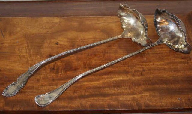 Two Large Antique Silver Plate Serving Ladles (1 of 7)