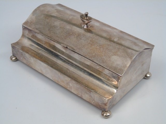 19th Century English Silver Plate Ink Well (1 of 6)