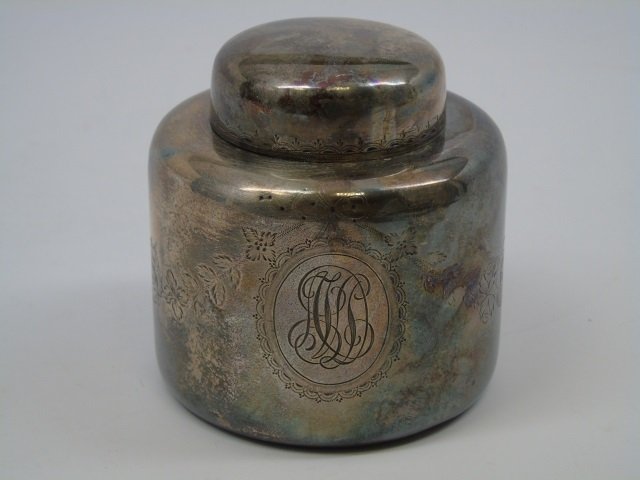Antique Black Starr & Frost Sterling Tea Caddy (1 of 4)