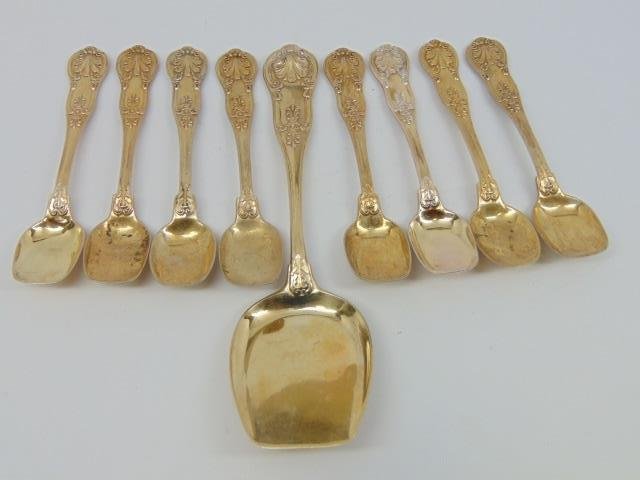 Antique Imperial Russian Vermeil Silver Caviar Set (1 of 10)