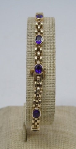 Vintage 14kt Yellow Gold & Amethyst Bracelet (1 of 4)