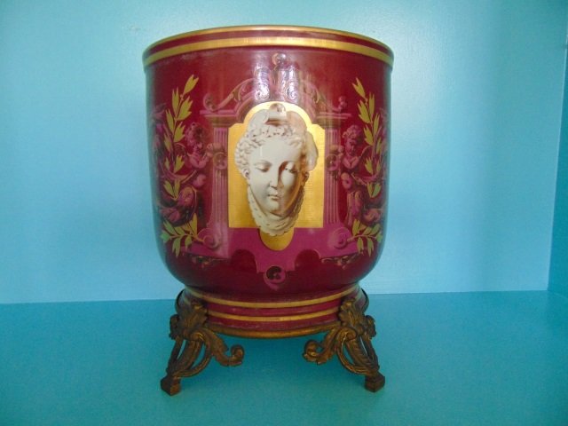 Antique Porcelain & Gilt Bronze Cache Pot (1 of 4)