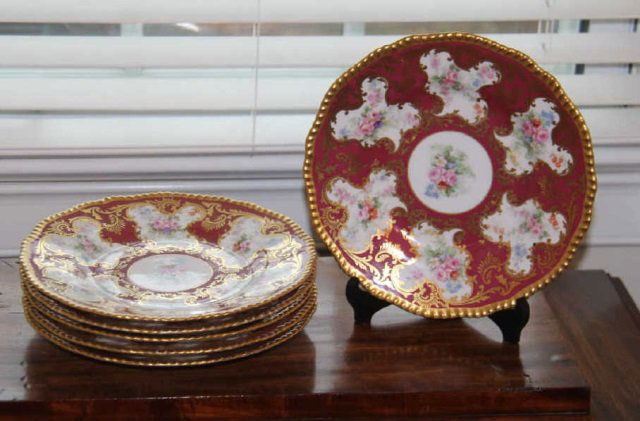 6  Antique D & C Limoges France Dinner Plates (1 of 5)