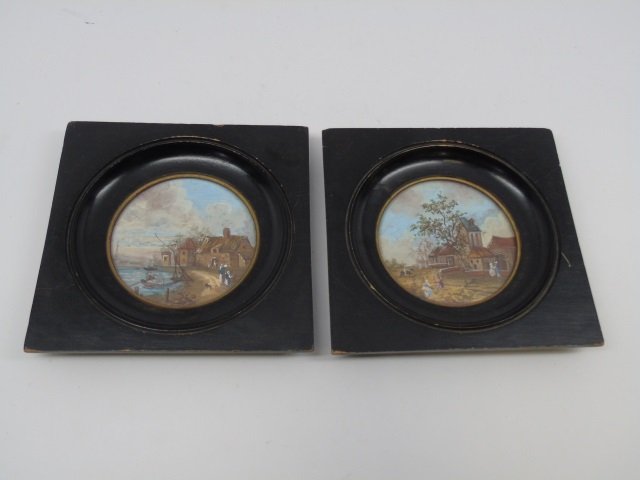 Pair French Miniature Landscape Paintings (1 of 3)