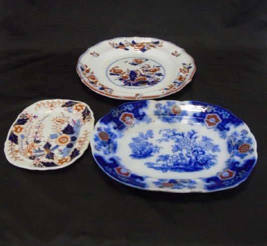 Three Antique Ironstone English Platters (1 of 7)
