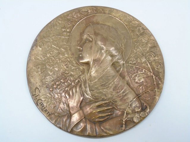 19th Cent. Italian Gilt Bronze Plaque Signed Riati (1 of 3)