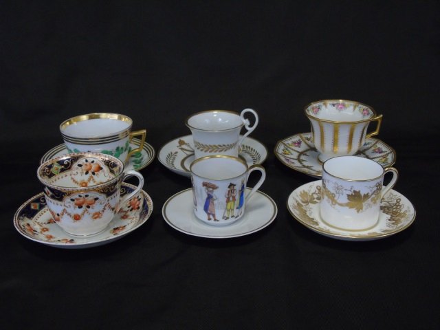 6 Antique Continental China Cups & Saucers (1 of 10)