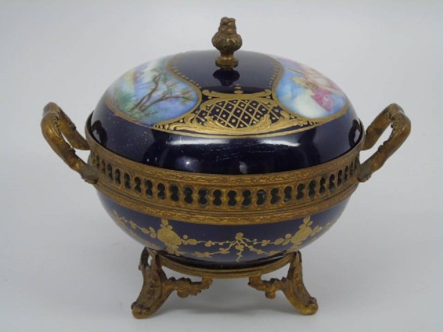 Antique 19th Century Sevres Style Pot Pourri Bowl (1 of 4)