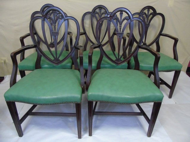 6 Antique Hepplewhite Shield Back Dining Chairs (1 of 5)