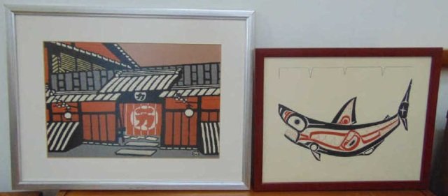 Set of Two Vintage Japanese Framed Prints (1 of 7)