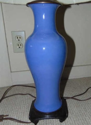 Chinese Robin's Egg Blue Vase Mount Lamp (1 of 2)