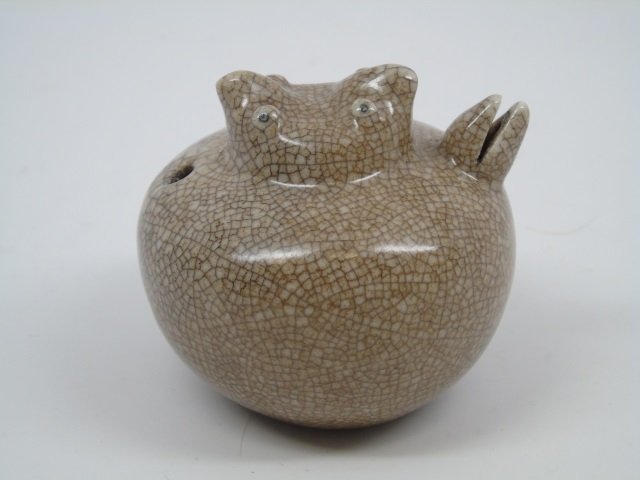 Chinese Crackle Porcelain Bird Ink Vessel (1 of 3)