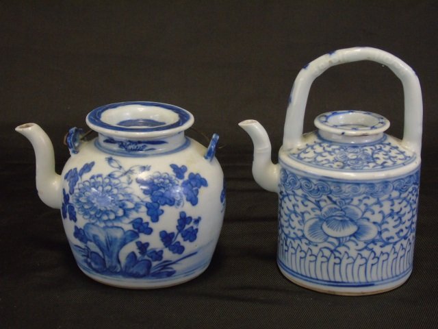 Two Antique Chinese Blue & White Teapots (1 of 5)