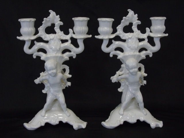 Blanc de Chine Cherub Porcelain Candlesticks (1 of 3)