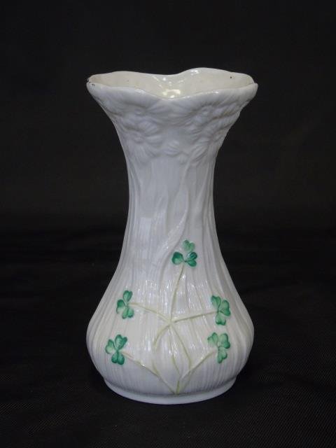 Vintage Irish Belleek Vase with Clovers (1 of 4)