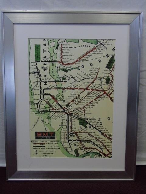 Brooklyn Queens Map of BMT Rapid Transit Division (1 of 2)