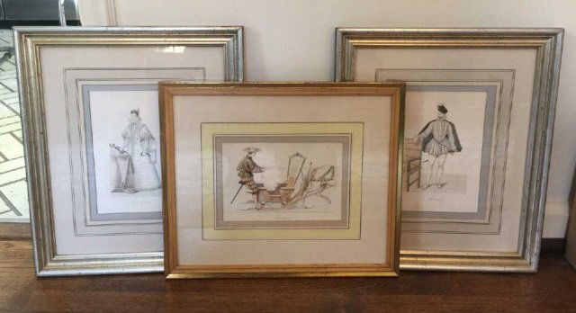 Suite of 3 Antique Framed Lithography Prints (1 of 4)