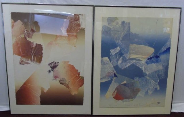Pair of 2 Abstract Prints on Natural Paper (1 of 6)