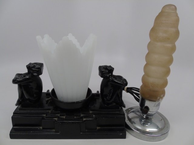 Two Art Deco Mid Century Modern Table Lamps (1 of 3)
