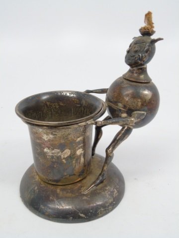Antique English Sterling Character Candle w/ Cup (1 of 6)