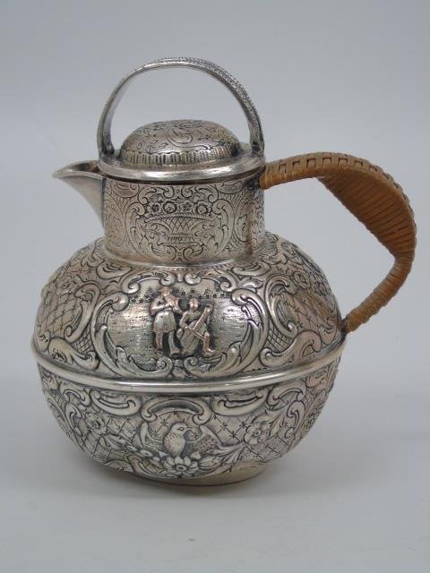19th Century Continental Silver Repousse Teapot (1 of 6)