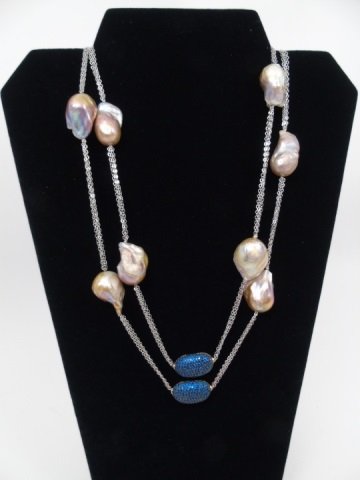 Natural Baroque Pearls w/ Sterling Chain (1 of 3)