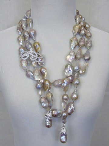 pearls baroque necklace natural earrings silver