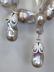 Natural Baroque Pearls & Silver Necklace Earrings - 4