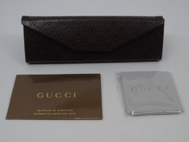 NEW Gucci Brown Leather Change Purse Glasses Case (1 of 3)