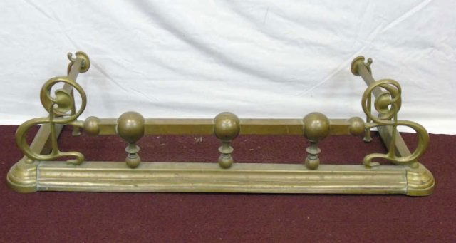 19th Century Brass Fireplace Fender (1 of 2)
