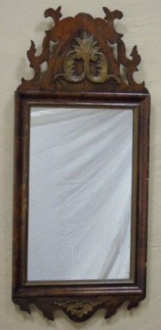 Antique Queen Anne Mahogany Mirror (1 of 4)