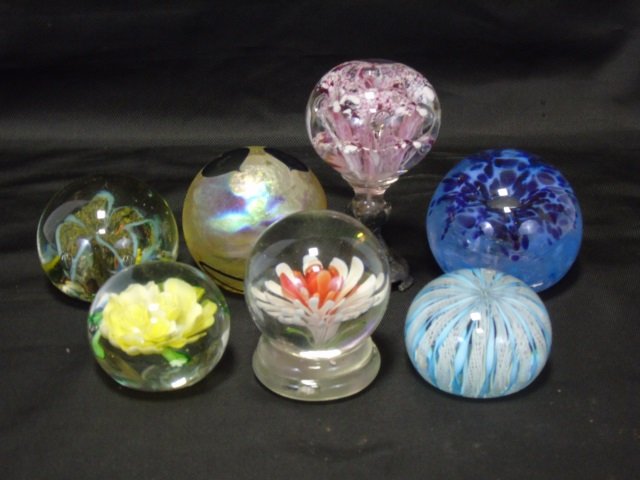Seven Antique & Vintage Glass Paperweights (1 of 7)
