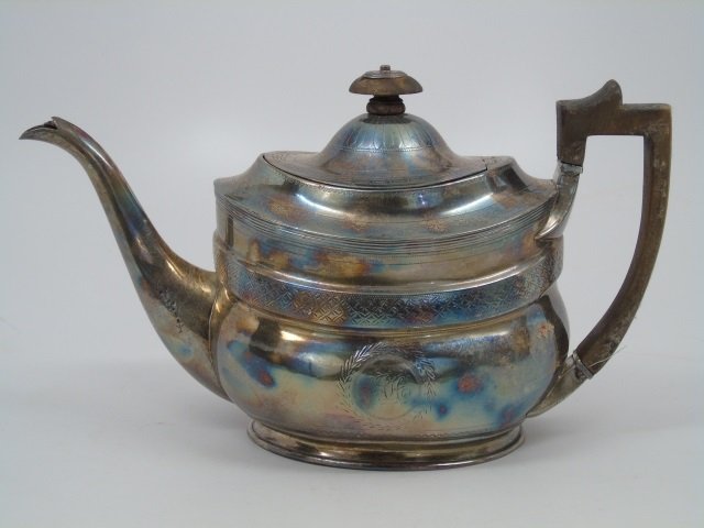 Antique English Chased Sterling Silver Tea Pot (1 of 5)