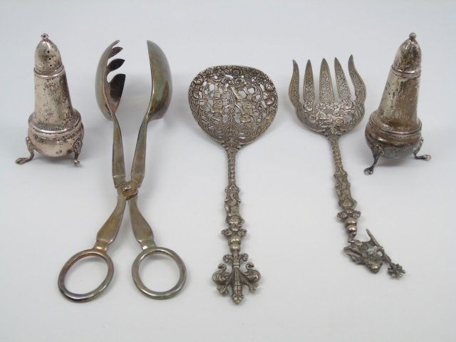 Lot of Vintage Sterling & Plate Serving Pieces (1 of 9)