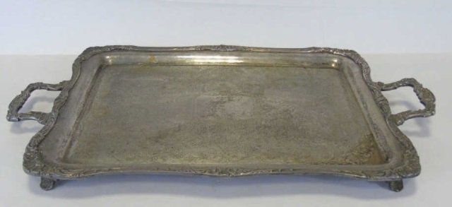 Antique Rococo French Style Silver Plate Tray (1 of 3)