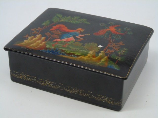 Hand Painted Russian Lacquer Box c.1953 Signed (1 of 6)