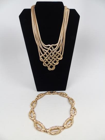 Costume Jewelry Two Gold Necklaces (1 of 1)