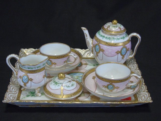 Antique English Hand Painted Porcelain Tea Set (1 of 6)