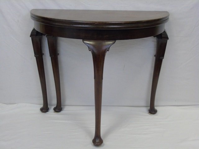 Antique Mahogany Demilune Flip Top Card Table (1 of 4)